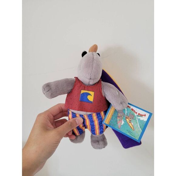 Rhinos Who Surf Plush Toy Doll 1999 Julie Mammano 6.5" NWT